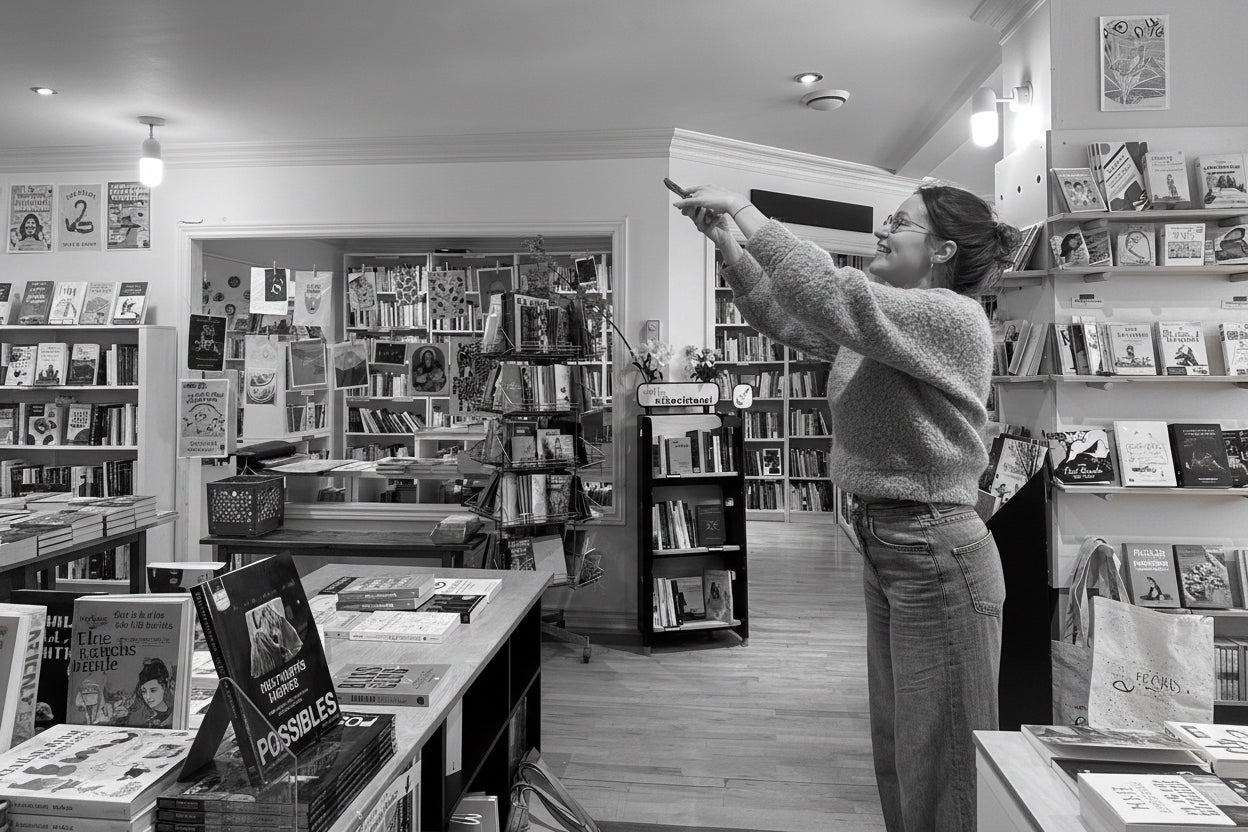 Suzanne Dufresne qui crée du contenu digital pour une librairie locale